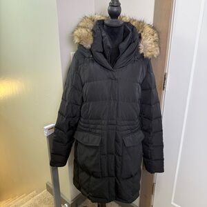 Eddie Bauer Women's Yukon Classic Down Parka Black Puffer Coat Heavyweight L